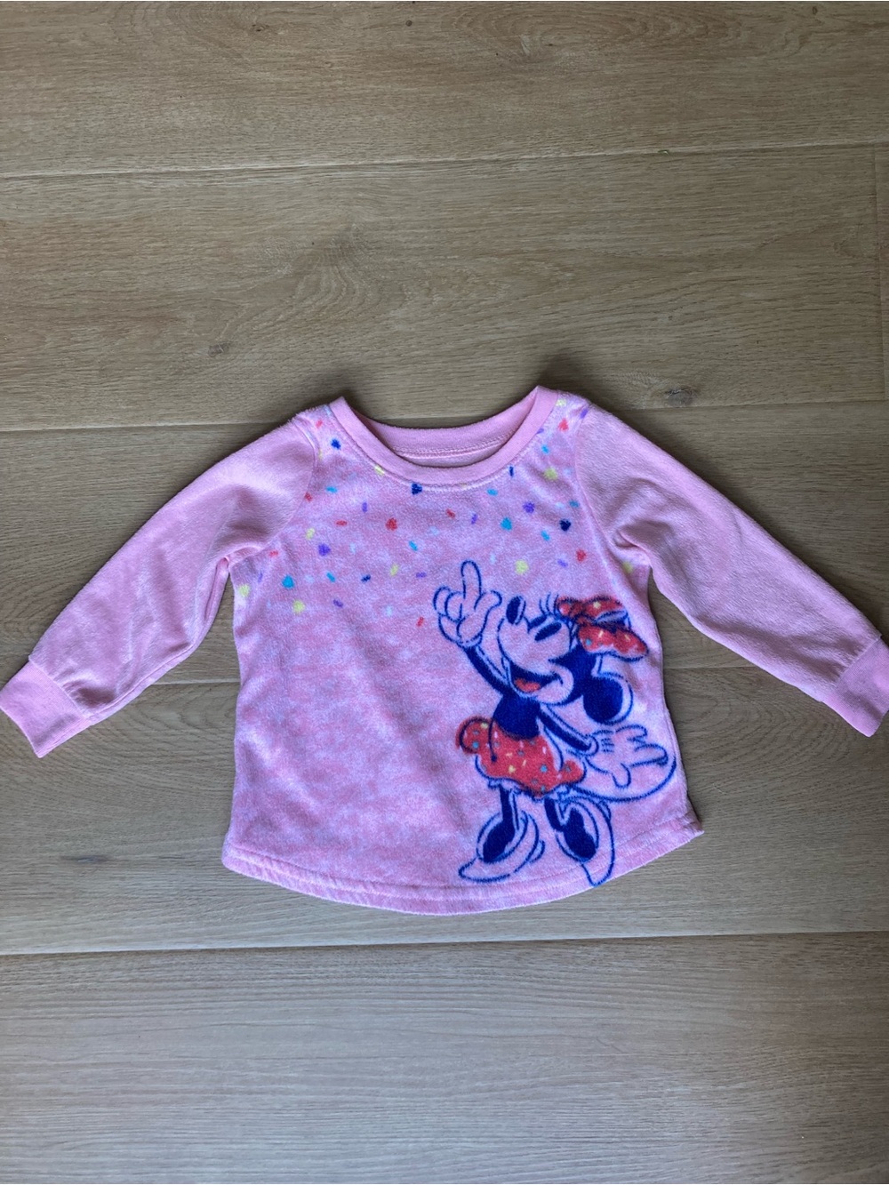 Disney Pink Minnie Mouse Fleece Long Sleeve Tee